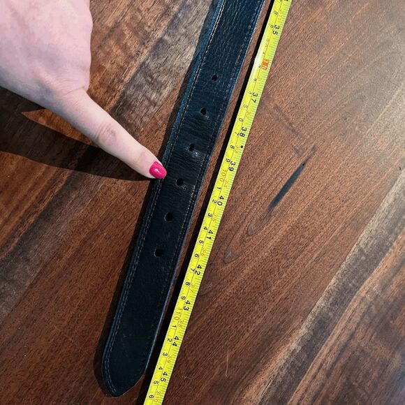 Shinola Detroit 1.5" Double Stitch Leather Belt Black SZ 38 USA - Picture 6 of 8